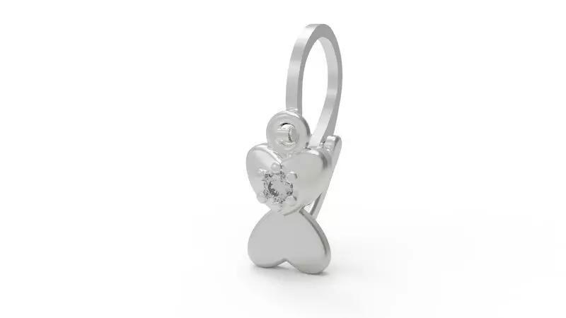 childeren earrings heart model with stone