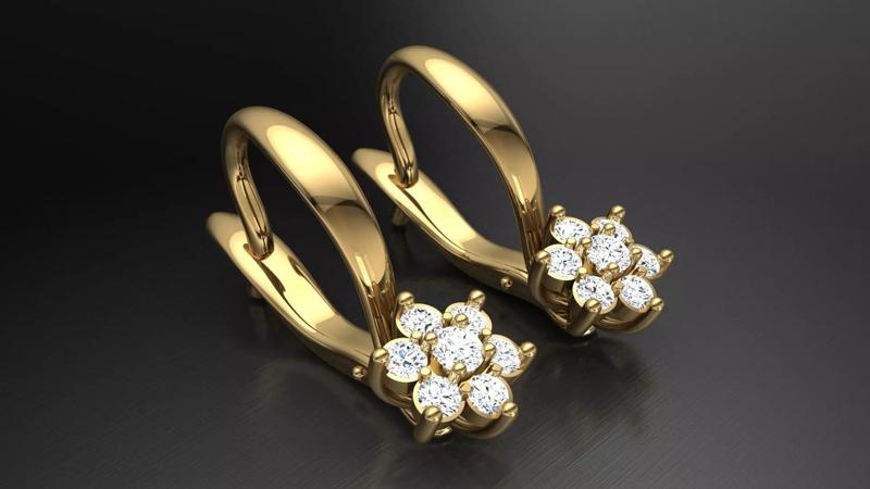 Earring E9 The luxury female earring with gems