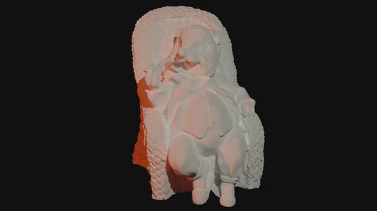 Old hedgehog happy in a wicker chair