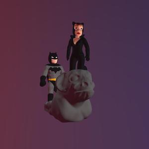 Chibi Batman and Catwoman Statue