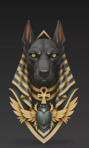 Anubis Egyptian Bust - Ancient God Inspired Decorative 3D