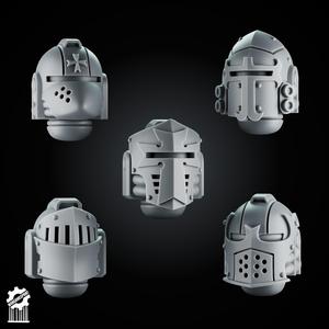 Crusader Helmets Set 7 - 5 Knightly Heads - Heroic 32mm Scale [Supported] : Zen Cart!, The Art of E-commerce