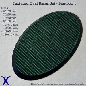 Oval Bases Set – Bamboo 1 Texture (60–170MM) | Perfect For Tabletop Wargames & RPG's