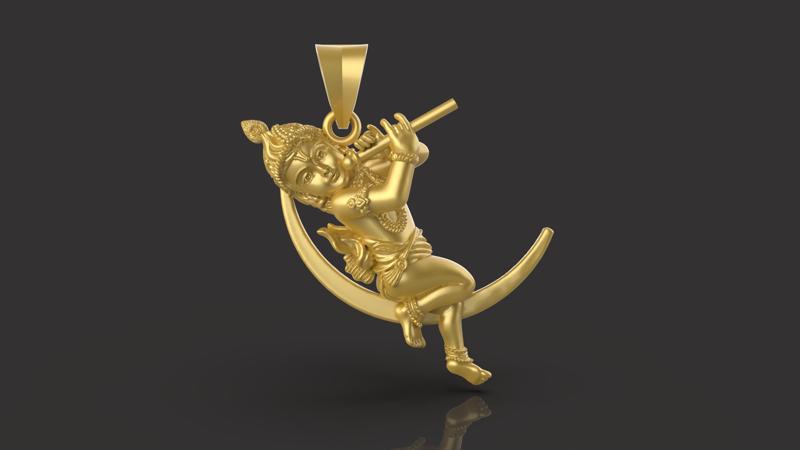 Moon Krishna Pendant - 0048