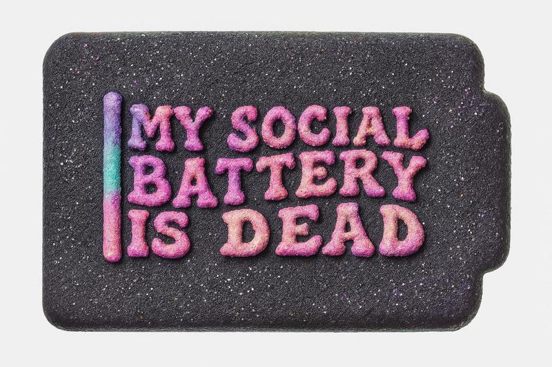 My Social Battery, BATH BOMB MOLD , Hybrid Mold