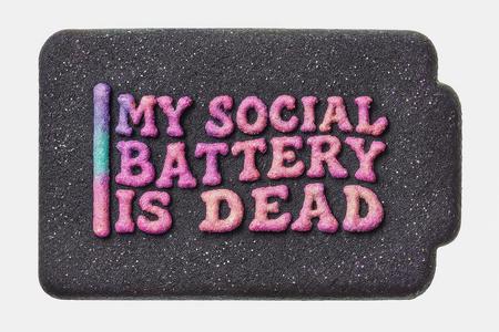 My Social Battery, BATH BOMB MOLD , Hybrid Mold