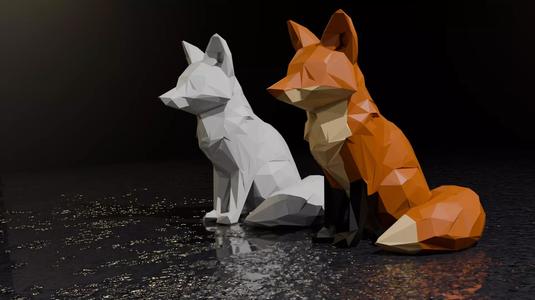 Low Poly Style Fox 3D print model