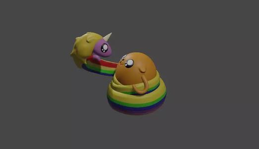 Adventure time Lady Rainicorn Jake Model