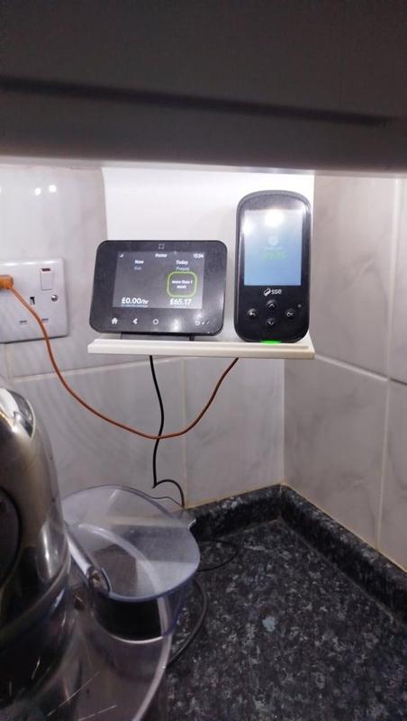 Under kitchen cupboard smart meter shelf