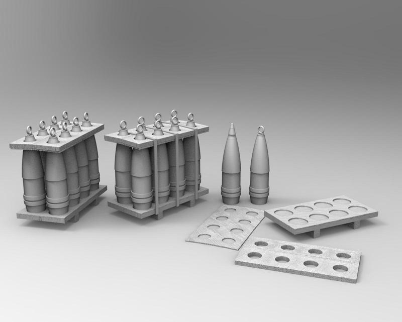 Pallet of 155mm ammunition