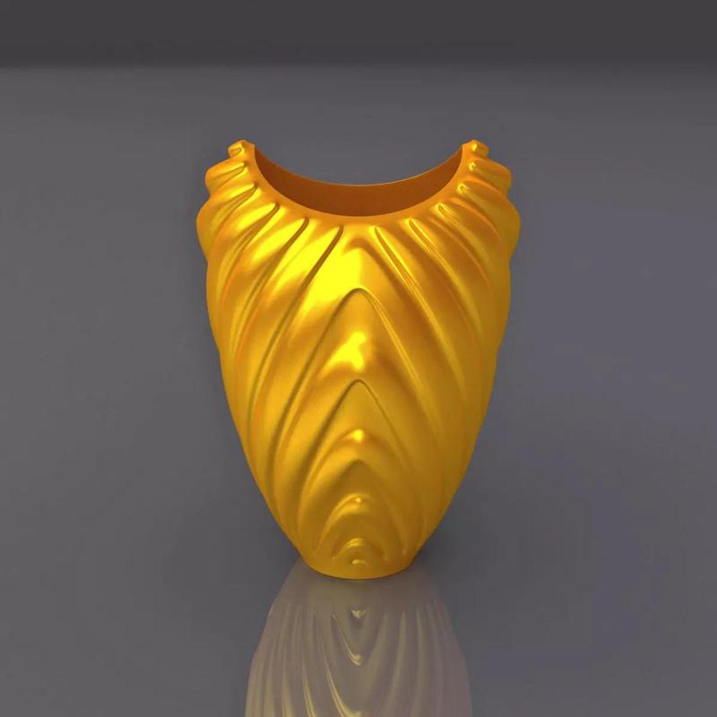 Wavy Pattern Vase Design 3D Print Model