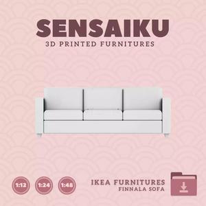 FINNALA 3 Seat Sofa for Miniature Dollhouse IKEA 3D Print