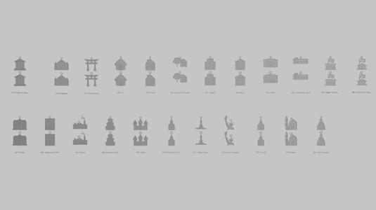 Construction Buildings Pendant Pack