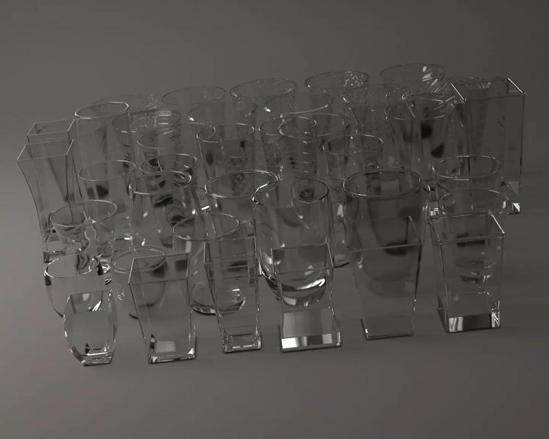 GLASSWARE---All Water Glasses 3D Model Collection
