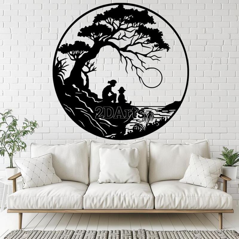 Sunset 2D Wall Art/Window Art - Digital STL & SVG Files for 3D Printing and Laser Cutting