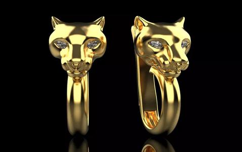 panther gold earrings
