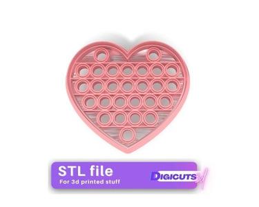 Popit heart cookie cutter stl file