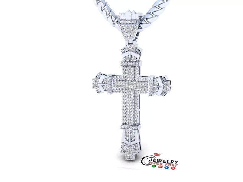 Custom Cross Diamond Pendant - Crucifixion Cross Necklace