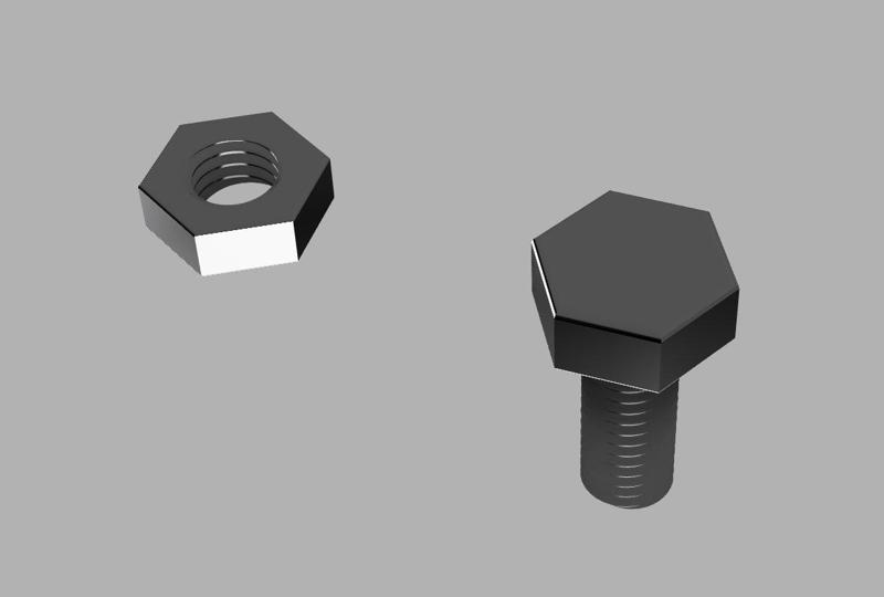 M5x12 Hex Bolt + Nut