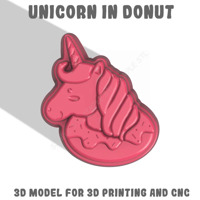 Unicorn in donut Stl File