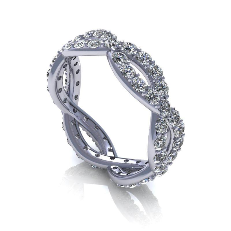 Solid Love Twist Diamond Wedding Ring