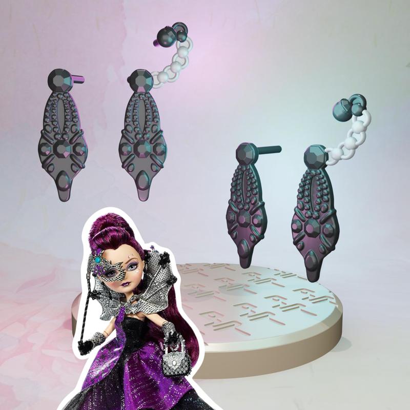 Ever After High Thronecoming Raven Queen doll earrings replacement