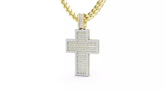 Custom Cross Pendant - Crucifixion Emerald Diamond Cross