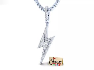 Custom Lightning Bolt Pendant - thunder Logo - Flash Necklace