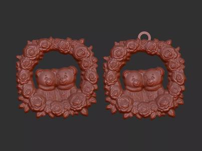 teddy couple flower decor