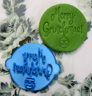 Merry Grinchmas!- Fondant Cookie Embosser Stamps Icing stamps