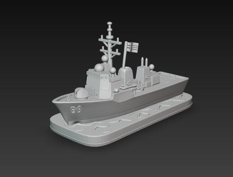 US Navy Frigate 3D Model – Barco Militar para Impresión 3D