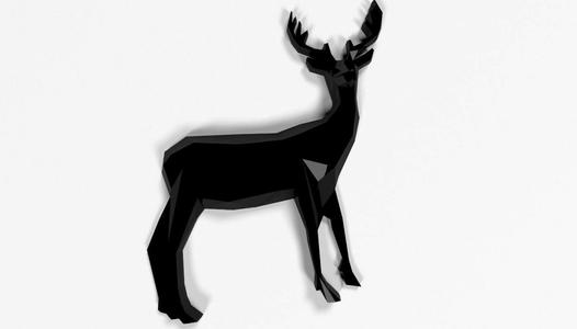 Low Poly 3D Deer Broche