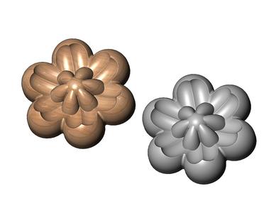 Florentine rosette onlay relief 3D print model