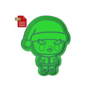 Kawaii Grinch with Hat Cookie Cutter and Stamp