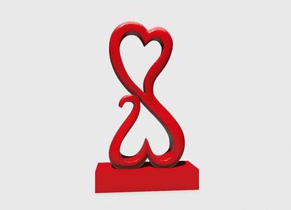 Two hearts, Upside Down Love Heart Sculpture Statue, Gift Home Decor Figurine,  Love gift, engagement gift, marriage, proposal, I love you Valentine's Day