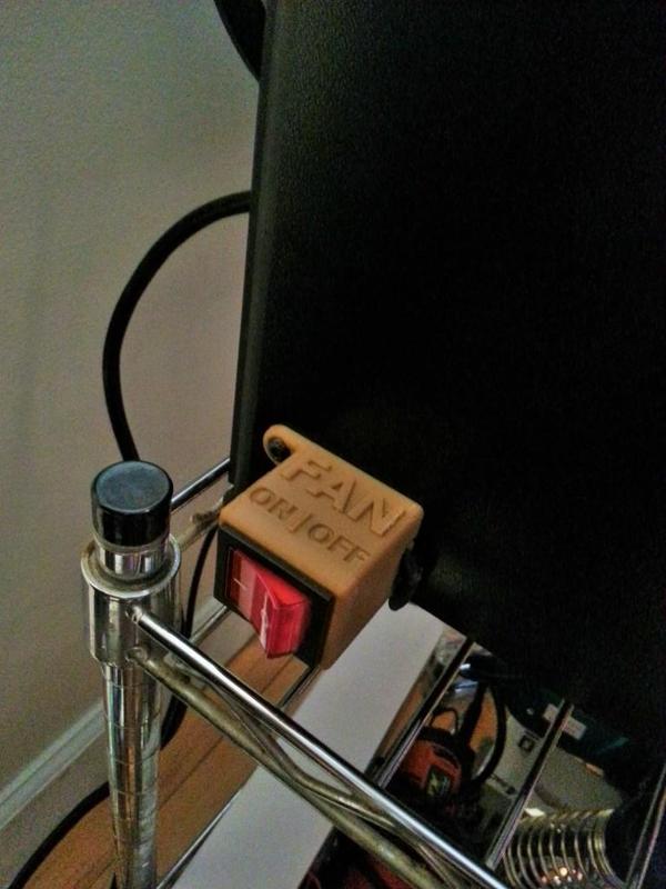 Rocker Switch Housing For PLA Cooling Fan Retrofit (PowerSpec, CTC, Wanhao Duplicator, FlashForge, Makerbot)