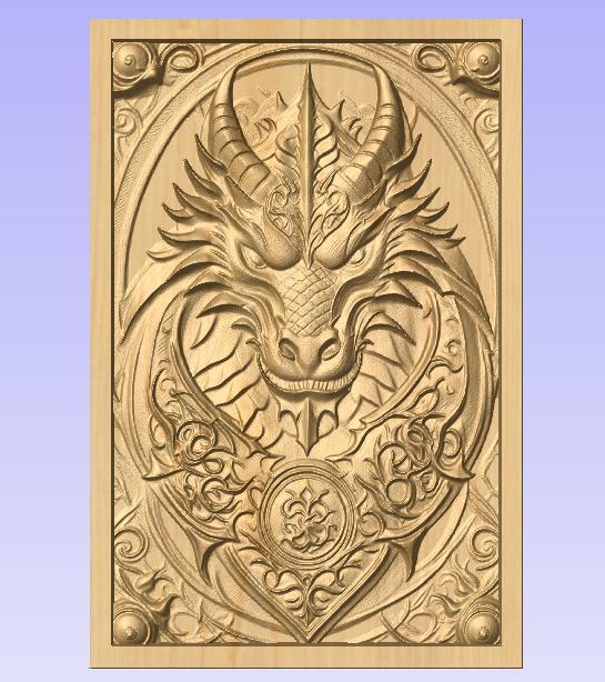 Ornate Dragon Head Relief STL – Majestic CNC Fantasy Carving for Power and Myth Lovers