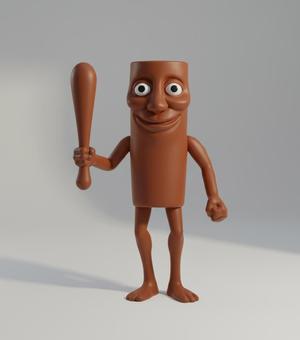 Tung Tung Sahur Brainrot Figurine – STL & OBJ for 3D Printing