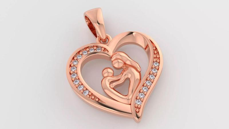 3dm and stl mother child pendant printable jewelry model