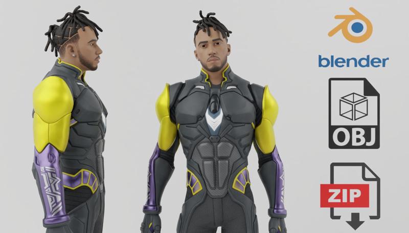 Lewis Hamilton Cyborg F1 Lowpoly RIgged