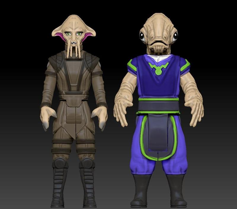 The Mandalorian Quarren & Mon Calamari Lovers 3.75" vintage style action figures .stl