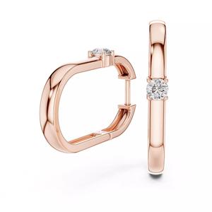 Geometric Diamond Hoops Earrings 3dm stl renders animation