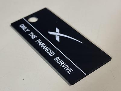 Only The Paranoid Survive SpaceX Keychain