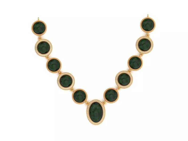 Navajo woman necklace with  oval onyx 1046