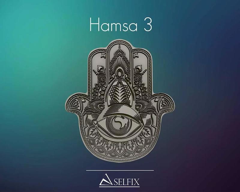 Hamsa Hand symbol 3D model relief 03