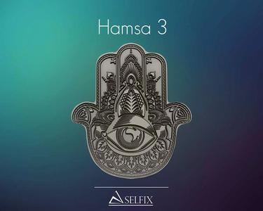 Hamsa Hand symbol 3D model relief 03
