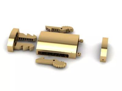 Lock bracelet or necklace clasp 3D print model