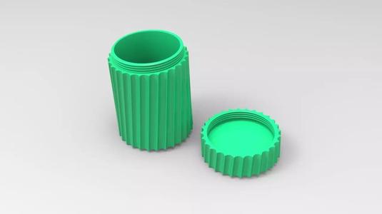 Circular Slot Patterned Boxes with Threaded Lid 3D Model