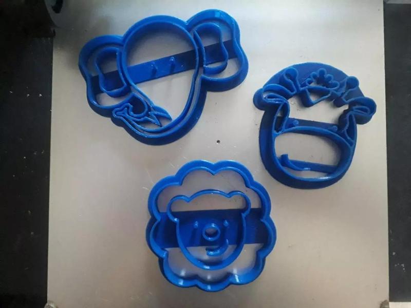 STL 3 animals cookie cutter jirafa lion elephant