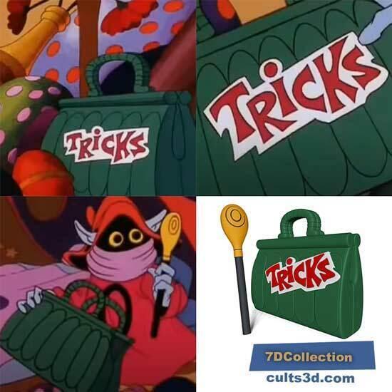 Motu Filmation Orko`s Old Magical Trick Bag and Ancient Magic Wand